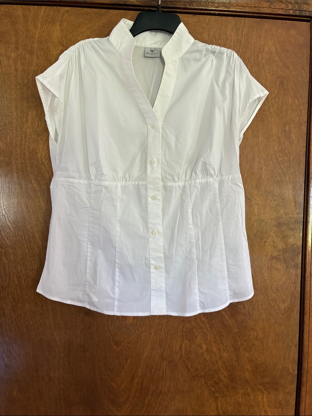 Worthington White Short-Sleeve Button-Front Shirt